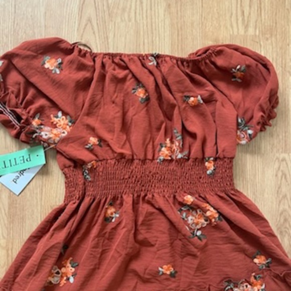 NWL Kindred Boho Chic Tiered Maxi Dress Floral Rust/Yellow Petite XL - Picture 8 of 9